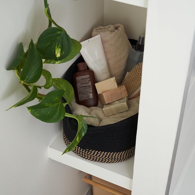 Stylish Cotton Rope Storage Basket For Dog Toys, Magazines or Books - The Perfect Woven Bin with Handles For Everyday Organization Reduces Clutter in Your Rooms - A Decorative Gift & Storage Box - Image 9