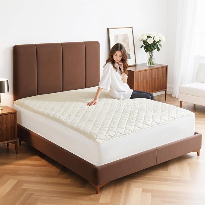 Lofe Organic Cotton Full Mattress Protector - Top&Side 100% Waterproof Mattress Protector, Breathable Organic Mattress Protectors, Noiseless Full Mattress Protectors Waterproof 75x54x17 in