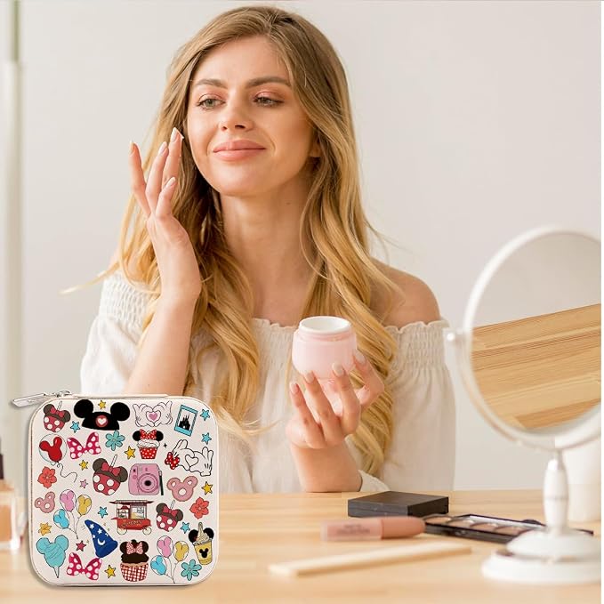 Cartoon Mouse Castle Travel Jewelry Case, Small Box Organizer, Cartoon Gifts Merchandise, Birthday Christmas Gifts for Cartoon Lovers Fans Women Teen Girls Friends Sister Her - Image 7