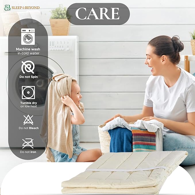 Sleep & Beyond myPad 100% Washable Wool Mattress Pad 0.5 inch Thick Luxurious Comfort - Wool Fibers - Chemical -Free - All -Season Bedding Solution Long -Lasting - Crib 28x52 inch