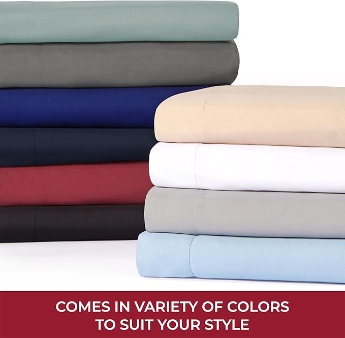 Mellanni RV Short Queen Sheets - 4 PC Iconic Collection Bedding - Hotel Luxury, Extra Soft, Cooling Bed Sheets - Deep Pocket up to 10 inch (RV/Short Queen, Beige)