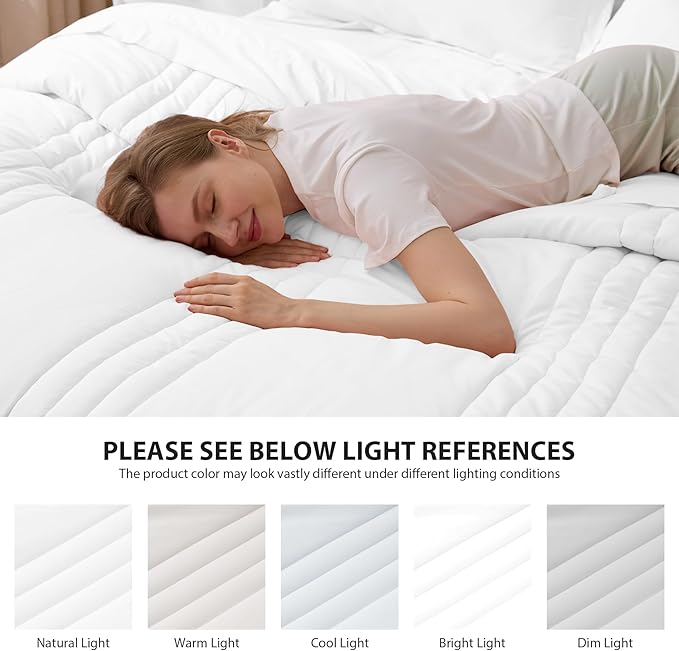 Full Comforter Set White - Bed in a Bag Full Size 7 Pieces, Soft Bedding Set for All Seasons, Premium Comforter Set with Comforter, Sheets, Pillowcases & Shams