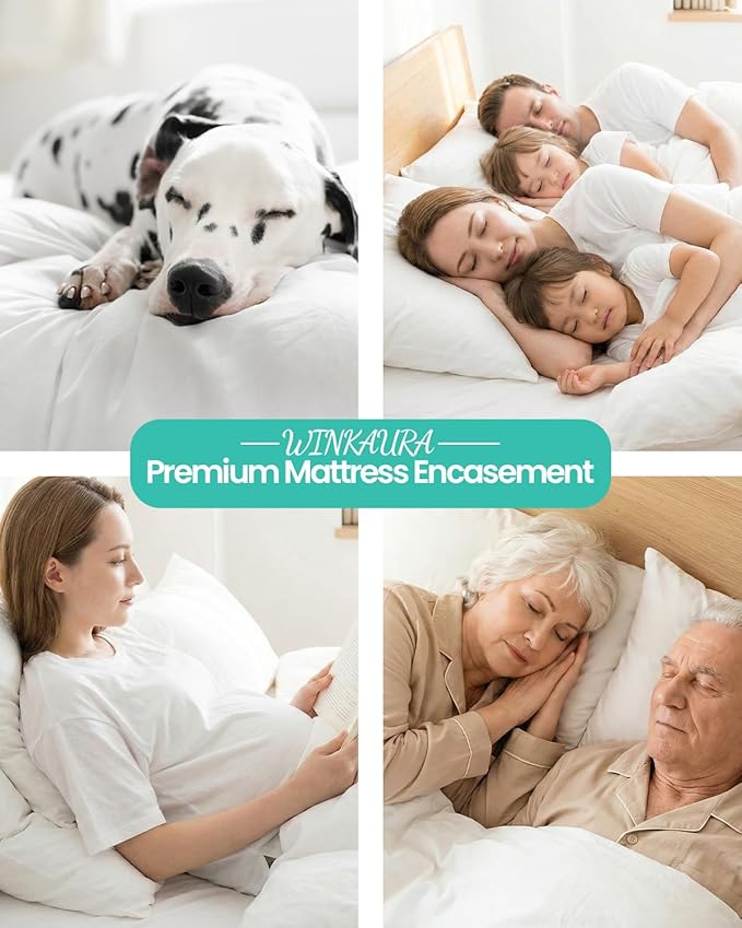 60"x80" Queen Mattress Protector(6-10 in. Deep) Waterproof Mattress Cover Zippered Soft Breathable Skin-Safe Encasement for Queen Bed Sheets