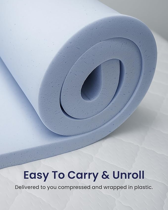 Gel-Infused Memory Foam Topper by LOUNJ Bedding