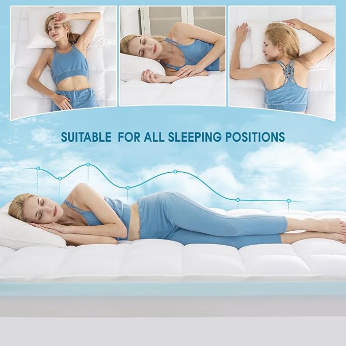 WhatsBedding Twin Size Dual Layer 4 Inch Memory Foam Mattress Topper,2 Inch Gel Memory Foam and 2 Inch Pillow Top Mattress Pad Cover2