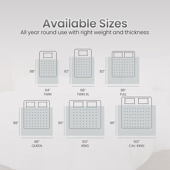 Utopia Bedding Queen Comforter Duvet Insert, Quilted Light Grey Comforter with Corner Tabs, Box Stitched Down Alternative Comforters Queen Size 88 x 88 inches