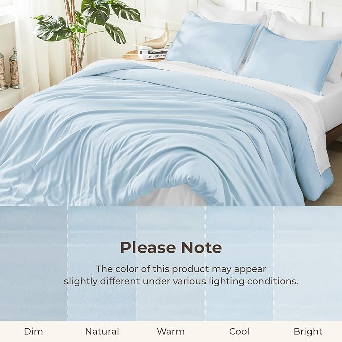 Litanika Comforters Twin XL Size Light Blue, 2 Pieces Lightweight Solid Bedding Set & Collections, All Season Fluffy Bed Set (68x92 Inches Comforter & 1 Pillowcase)