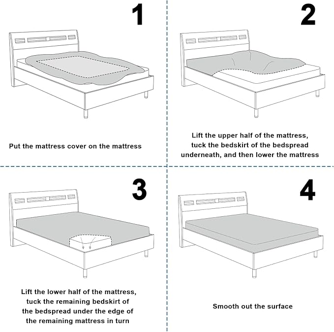 SPRINGSPIRIT Full Size Waterproof Mattress Protector, Full Mattress Cover Pad Waterproof with Deep Pocket up to 14’’, Bed Fitted Sheet (Pack of 2)
