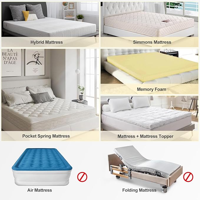 Zippered Queen Mattress Protector Waterproof Cover 60"x80" Fits 6-9 inch Depth, Ptsuker Fully Encased Encasement Liquid Proof Urine Pee Protection