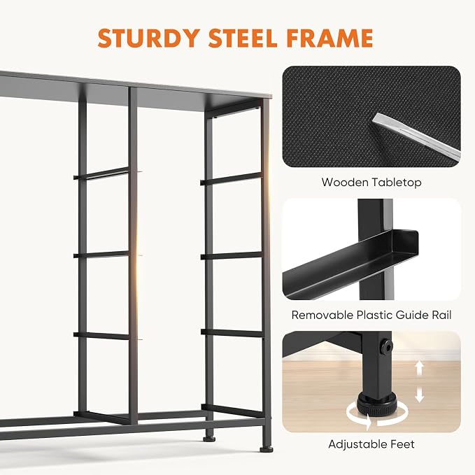 Sweetcrispy 8 Drawer Dresser with Fabric Bins Fabric Storage Tower Organizer for Bedroom Closet Hallway Entryway Tall Chest of Drawers with Steel Frame Wood Top Easy Pull Handles,Black - Image 7