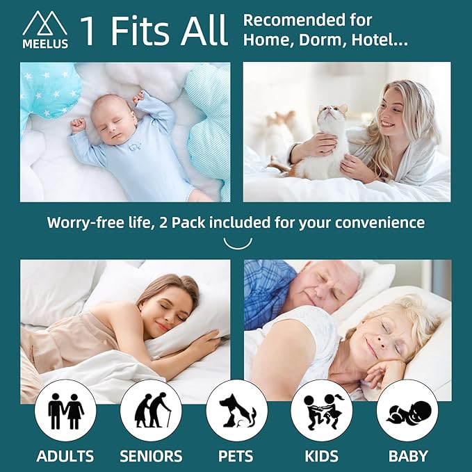 2 Pack Waterproof Mattress Protector Queen Size, All-fit-One Soft Noiseless Bed Mattress Cover with Deep Pocket 8-21", Washable for Bedwetting, Cool Sleep,Suitable for Home Bedroom Hotel, White