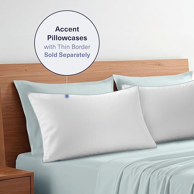Kickoff Viscose Bamboo Sheets California King Size 4-pc 100% Organic Bamboo Viscose Bed Cooling Sheets Cal King Set Cool Bedding for hot Sleepers Sheet, Flat, Fitted, Pillowcases (Coastal Blue, CK)