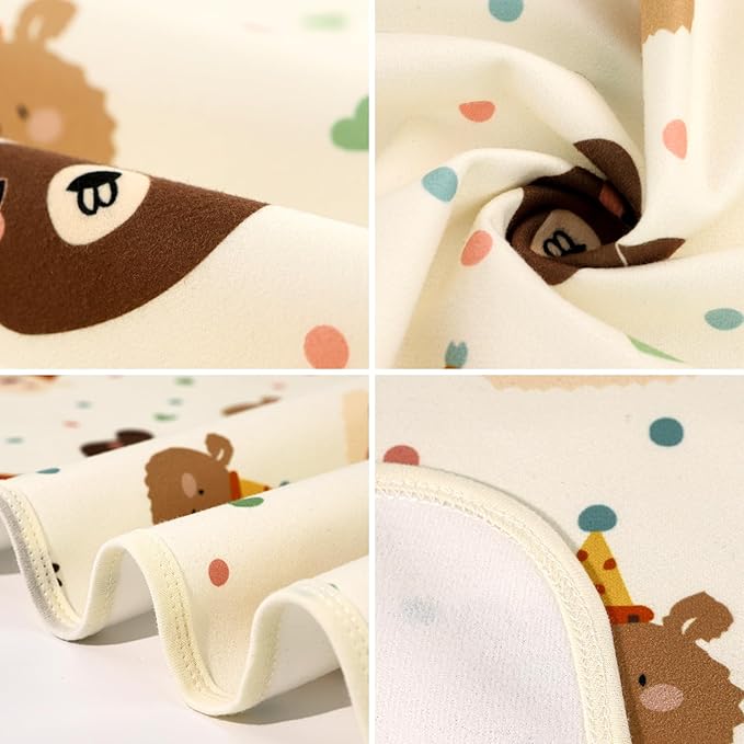 Pee Pads for Kids Waterproof Crib Pad - Reusable Potty Training Pads for Bed, Washable Toddler Mattress Pad Protector, Unisex for Toddlers Adults Elderly & Pets(Cute Bear, 39 x 54 Inch)