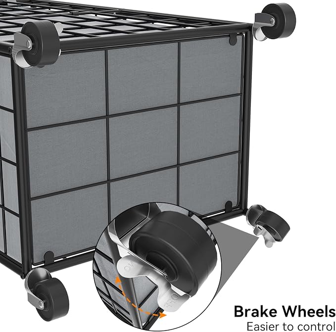 WOWLIVE Laundry Hamper with Wheels,Metal Wire Frame Rolling Laundry Basket with Removable bag,100L Dirty Clothes Hamper Organizer Dorm Room Storage for Bedroom,Bathroom,Grey - Image 7