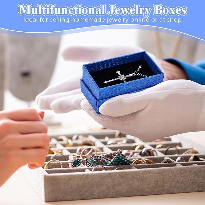Batiyeer 36 Pcs Cardboard Jewelry Gift Boxes Jewelry Boxes Packaging Small Earring Gift Box with Lids for Necklace Ring Bracelet Party - Image 7
