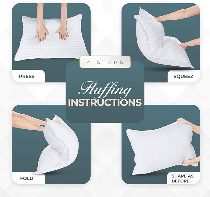 Utopia Bedding Bed Pillows for Sleeping King Size (White), Set of 2, Down Alternative Pillow for Sleeping, Cooling Hotel Quality Pillow Set for Back, Stomach or Side Sleepers
