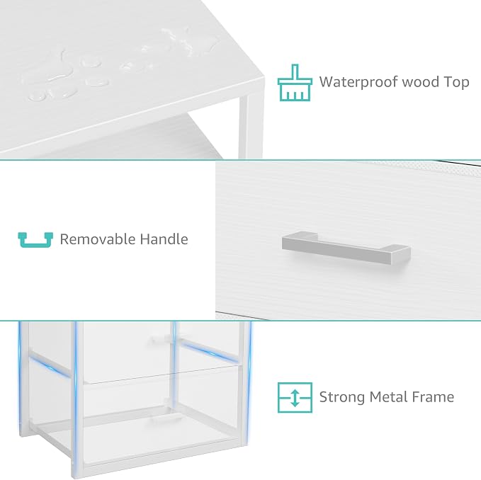 BOLUO White Closet Drawers with Open Shelf for Closet Organizers and Storage Bedroom Dorm Modern Large - Image 8