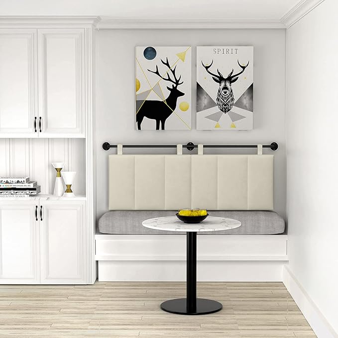 BSHOMGI Headboard, Headboards Queen Size Wall Mounted Bed Headboard with Headboards Only Height Adjustable Beige Head Boards for Bedroom(Velvet Beige, Queen)