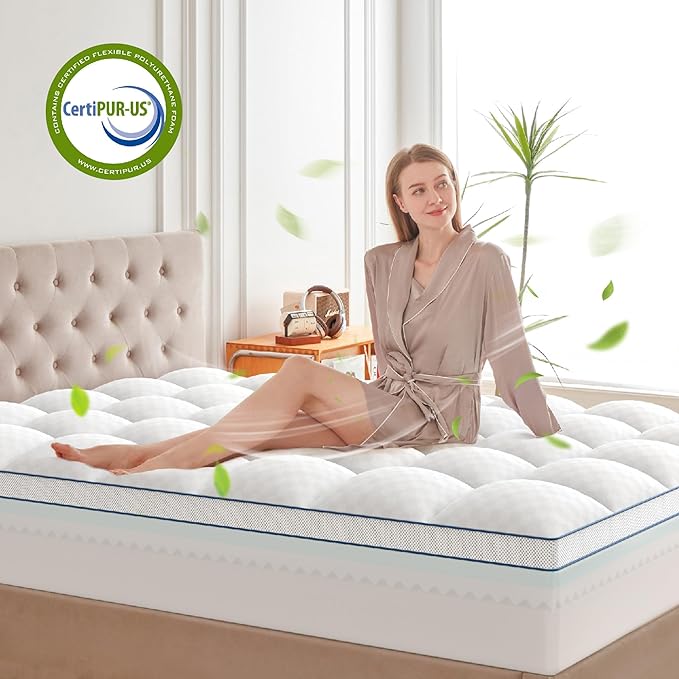 Full Size Mattress Topper, 4.5 Inch Memory Foam Mattress Topper for Back Pain & Pressure Relief, 2.5" Cooling Memory Foam Soft and Supportive + 2" Pillow Top Mattress Pad Cover, with 8-21" Deep Pocket