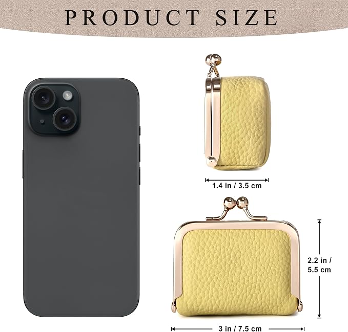 Zivyes Mini Jewelry Box Travel Small Coin Purse Organizer Case Genuine Leather Tiny Size (B-yellow) - Image 5