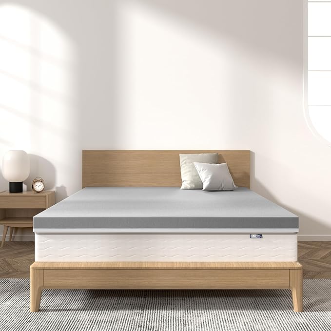 BedStory Extra Firm Mattress Topper Twin Size 4 Inch - Gel & Bamboo Charcoal Cooling Pad for Back Pain Relief - High Density Bed Topper, CertiPUR-US Certified