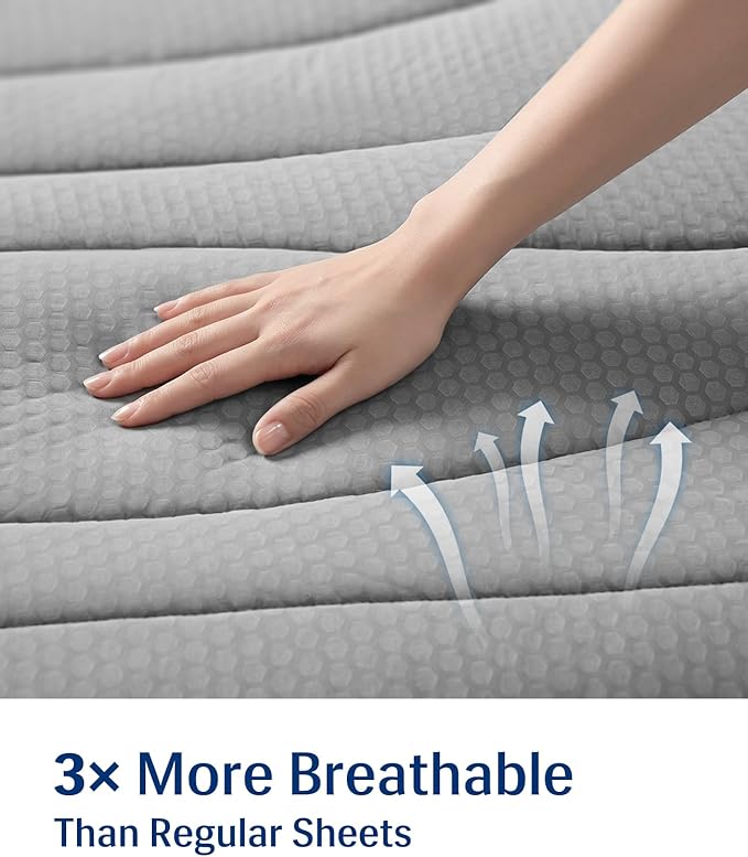 Elegear Cooling Mattress Pad King, Upgraded Arc-Chill® 3.0 + PCM Cooling, Stay Cool All Night, Breathable & Soft, Deep Pocket 18", Washable Mattress Protector for Hot Sleepers, Gray