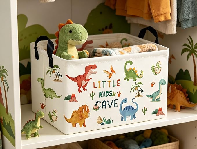 Rectangular Kids Baskets Dinosaur Basket Cute Storage Bins Organizer Box Boys Room Decor for Home.(Coco dinosaur) - Image 6