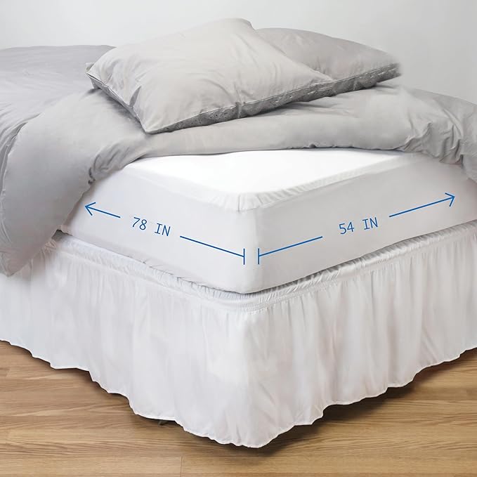 Home Details 2 Pack Full Size Premium Zippered Mattress Protector | Cooling | Cozy | Comfortable | PVC | Bed Bug Prevention | Waterproof | Hypoallergenic | Easy to Clean | Zipper | Encasement | White