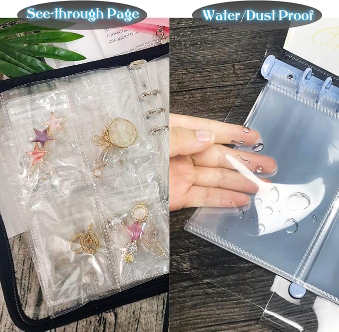 Clear Double-Sided Refill Inner Pages for Transparent Jewelry Storage Book 6 Ring Binder, 20 Sheets 160 Pockets - Image 5