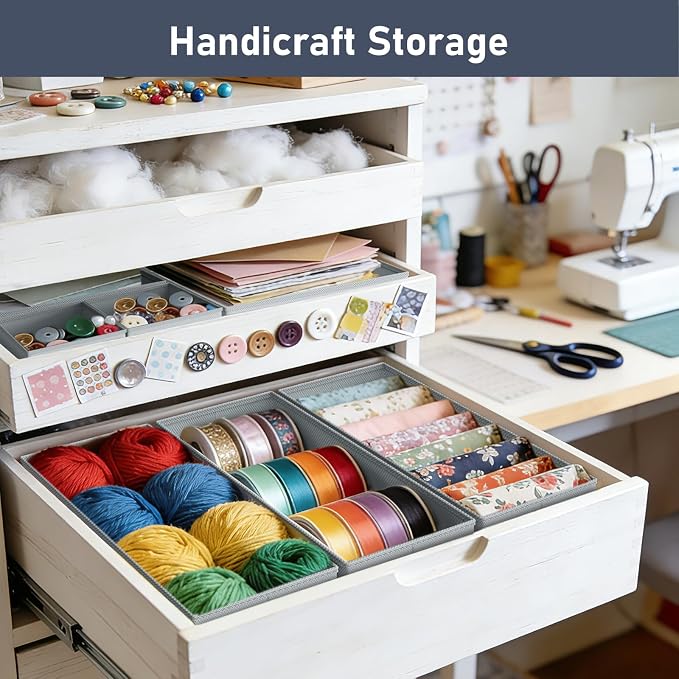 DIMJ Drawer Organizer Clothes- 26 Pack Baby Dresser Organizer for Nursery, Small Fabric Closet Drawer Organizer Bins for Underwears Socks, Foldable Storage Dividers Organization for Bedroom - Image 6