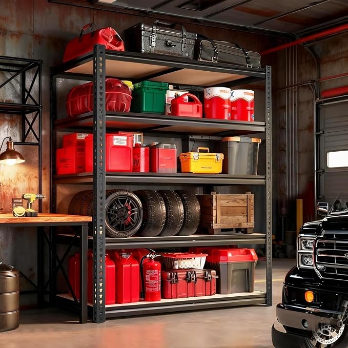 40W Garage Storage Shelves,Garage Shelves Heavy Duty,5 Tier Shelving Unit,2400LBS Capacity Heavy Duty Shelving for Garage Storage,Warehouse,72" H x40 W x20 D - Image 9