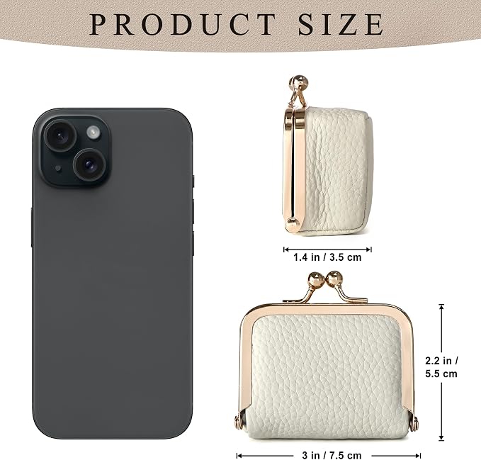 Zivyes Mini Jewelry Box Travel Small Coin Purse Organizer Case Genuine Leather Tiny Size (white 2.9 inches long) - Image 5