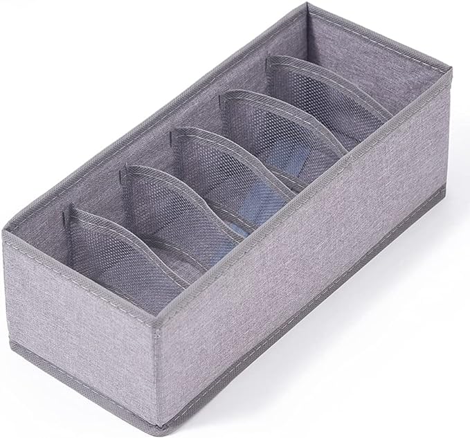 Qozary 3 Pack Sock Underwear Drawer Organizer Dividers, Collapsible Cabinet Closet Storage Boxes for Clothes, Socks, Lingerie, Underwear, Tie, Belt, Baby, Bedroom - Image 6