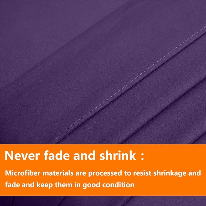 TAIMIT Purple Queen Size Comforter Set - 7 Pieces, Bed in a Bag Bedding Sets with All Season Soft Quilted Warm Fluffy Reversible Comforter,Flat Sheet,Fitted Sheet,2 Pillow Shams,2 Pillowcases