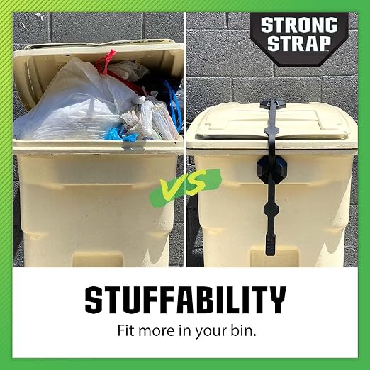 Blazer Brand Strong Strap Lid Locks for 32–96 Gallon Garbage Cans (2-Pack) Long Lasting, No Tools Required, Stretch to Latch, Mitigate Pests, Wind, Overflow, and Spillage - Image 6