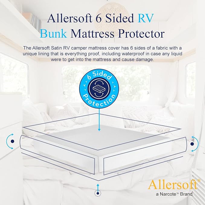 RV 6 Sided Zippered Mattress Protector with Secure Locking Zipper for 76x80 King. Creates a Natural Seal Around Your Mattress from Dust, Pet Dander, Pollen, Liquids & More. Oeko-Tex Certified