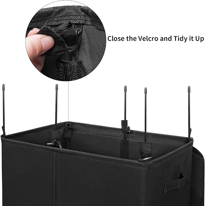 WOWLIVE 154L Double Laundry Hamper with Lid and Removable Laundry Bags, Large Dirty Clothes Hamper 2 section Collapsible Laundry Basket Dorm Room Storage for Bedroom, Bathroom, College, Black - Image 7
