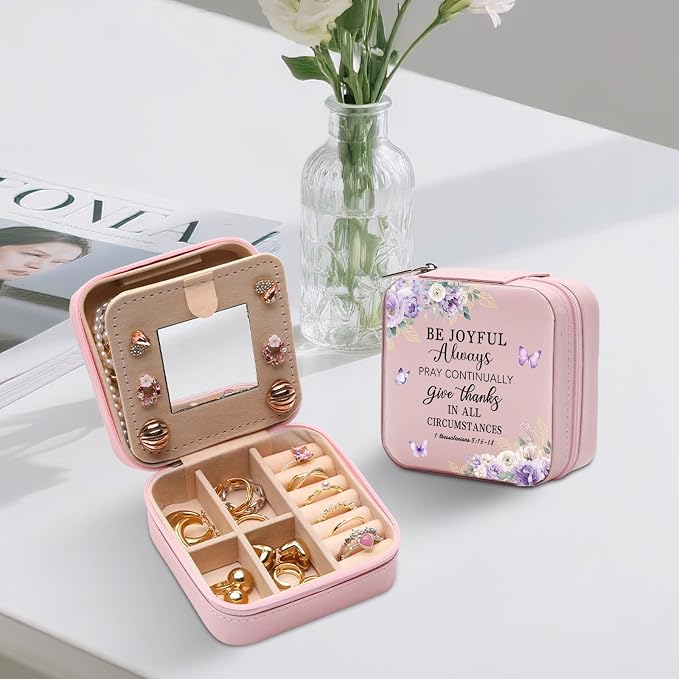 GAOLZIUY Christian Jewelry Box Gifts for Women, Spiritual Religious Gifts for Women Faith, Prayer Bible Verse Gratitude Travel Jewelry Case for Female Friend, Bestie, Sister - Image 8