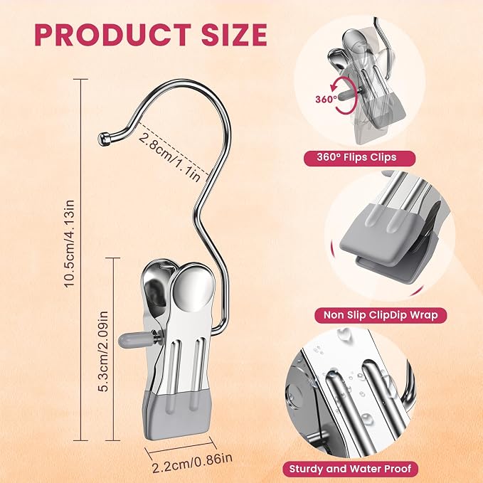 50 Pack Pants Hangers with Clip,Legging Organizer for Closet Hanging, Space Saving Yoga Pants Hangers Clip Hanger Wardrobe Organization,Closet Organizers and Storage for Jeans,Shorts,Skirts,Hats-Gray - Image 7