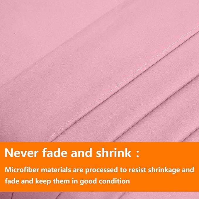 TAIMIT Pink Twin Size Comforter Set - 5 Pieces, Bed in a Bag Bedding Sets with All Season Soft Quilted Warm Fluffy Reversible Comforter,Flat Sheet,Fitted Sheet,1 Pillow Shams,1 Pillowcases
