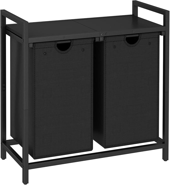 LAATOOREE Laundry Hamper, Two-Color 2 × 48L Laundry Basket with 2 Removable Laundry Sorter Bags and Top Shelf, Clothes Hamper for Laundry Room, Bathroom - Image 9