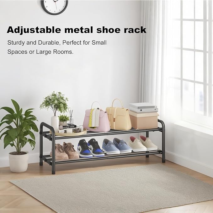 KANAV 2-Tier Expandable Shoe Rack, Adjustable Shoe Organizer & Storage for Closet, Small Space Saving Shoe Rack for Entryway, Bedroom, or Office – Sturdy & Durable Design - Image 9