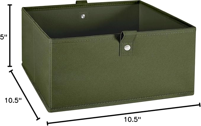RiverRidge Kids 2pc Folding Storage Bins Set - 10.5” Bin Organizer with Handles - Olive Closet Organizer and Storage for Toys, Games, Shoes - Foldable Cube Storage Organizer Bins for Playroom, Nursery - Image 9