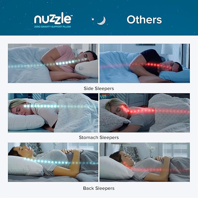 Nuzzle Pillows Queen Size Set of 2 Cooling Adjustable Pillows for Side Sleepers, Luxury Hotel Collection Bed Pillows – Best Adjust Height Soft Firm Pillows for Back, Stomach and Side Sleepers