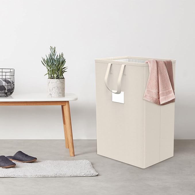 75L Large Laundry Hamper with Handles, Dirty Clothes Hamper for Bedroom Waterproof, Freestanding Tall Laundry Basket Waterproof, Hamper for Bedroom, Bathroom, Dorm, Toys Storage(Ivory) - Image 7