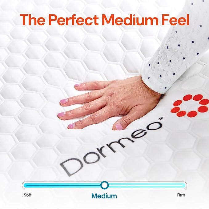Dormeo RV King Cooling Mattress Topper, 3-Inch with Octaspring® Technology for Optimal Back Support, Medium Firmness
