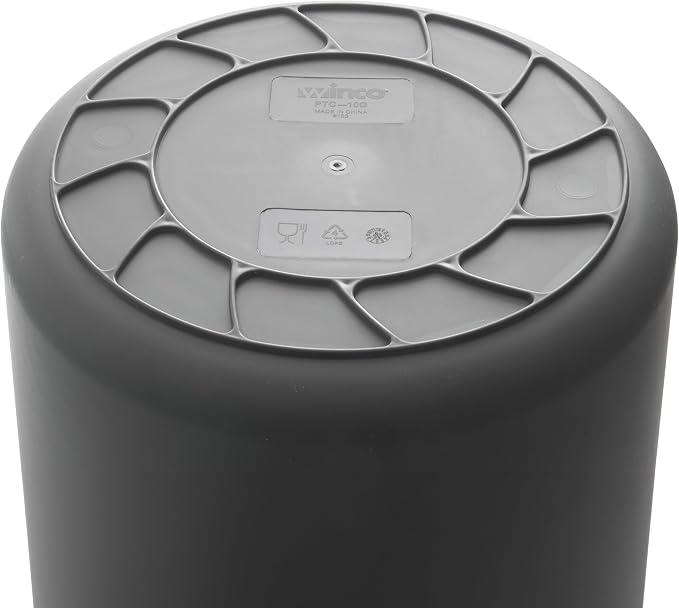 Winco PTC-10G Round Trash Can, 10 Gallon, Plastic, Gray - Image 10