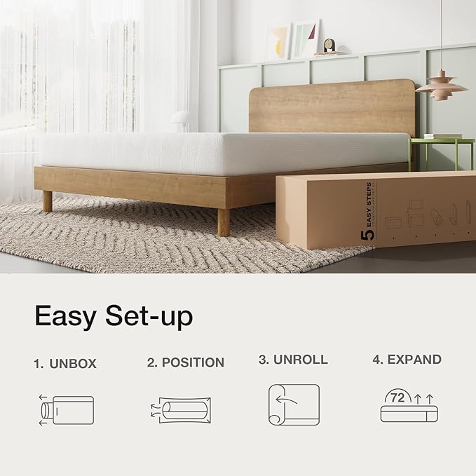 Novilla Twin XL Mattress, 8 Inch Twin XL Mattress in a Box, Gel Memory Foam Mattresses with Comfort Foam for Cooling Night Sleep, Pressure Relief, CertiPUR-US Certified,White