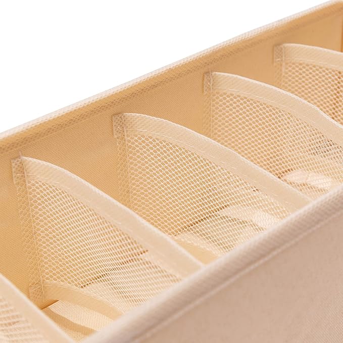 Qozary 3 Pack Sock Underwear Drawer Organizer Dividers, Collapsible Cabinet Closet Storage Boxes for Clothes, Socks, Lingerie, Underwear, Tie, Belt, Baby, Bedroom - Image 6