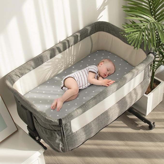 Bassinet Mattress Pad 33" x 20" x 1”, Fits Baby Delight, Jimglo, BCOL, BabyBond YADAQE, Koolerthings and Angelbliss Bassinet, Waterproof Lining Breathable Soft, Baby Foam with Removable Zippered Cover